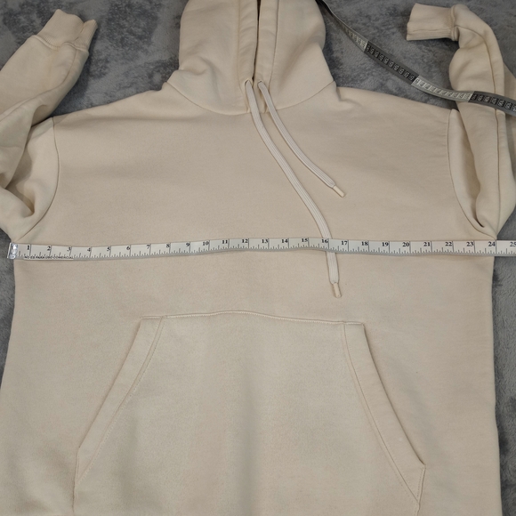Zara Men's Pullover Ivory Cream Large Hoodie - Picture 13 of 15
